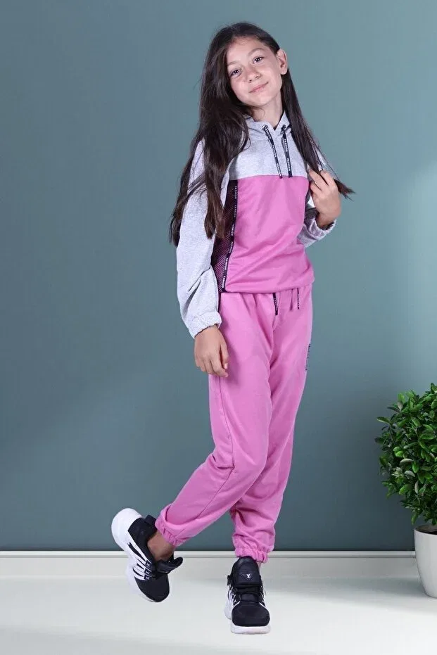 Детский спортивный комплект для девочек с принтом Snow Fashion Fyk Collection, Pink — фото 3