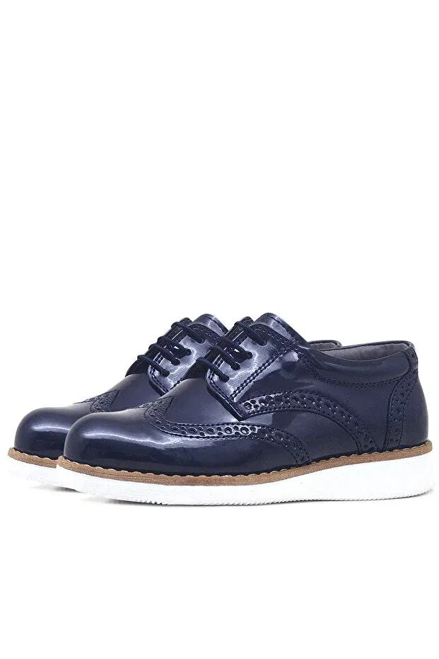Детские туфли для мальчиков с коротким каблуком Raker, Navy Blue — фото 4