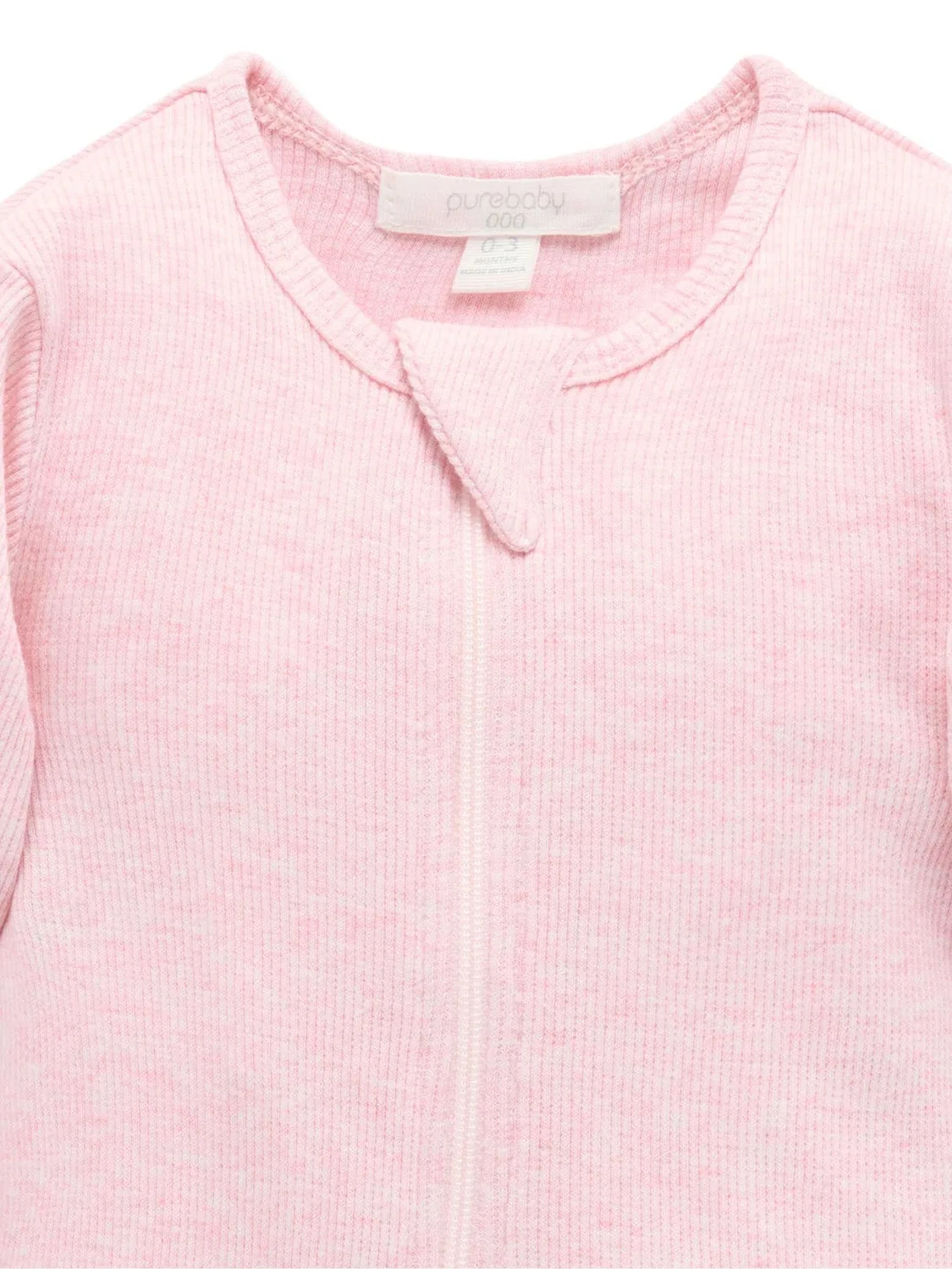 Боди с zip-застежкой Purebaby Pink — фото 2