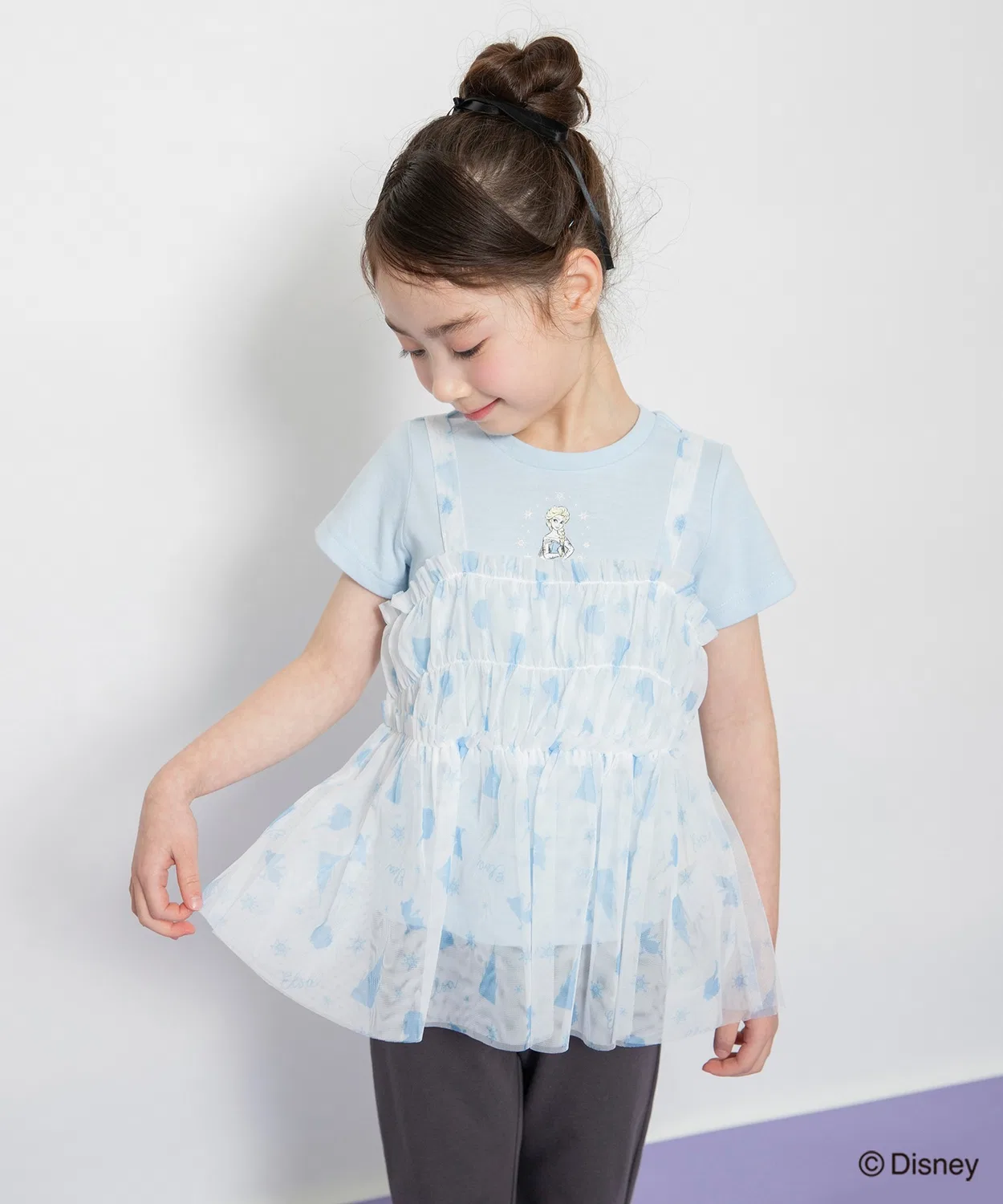 Детский комплект из футболки с коротким рукавом и тюлевой camisole Disney, Off White