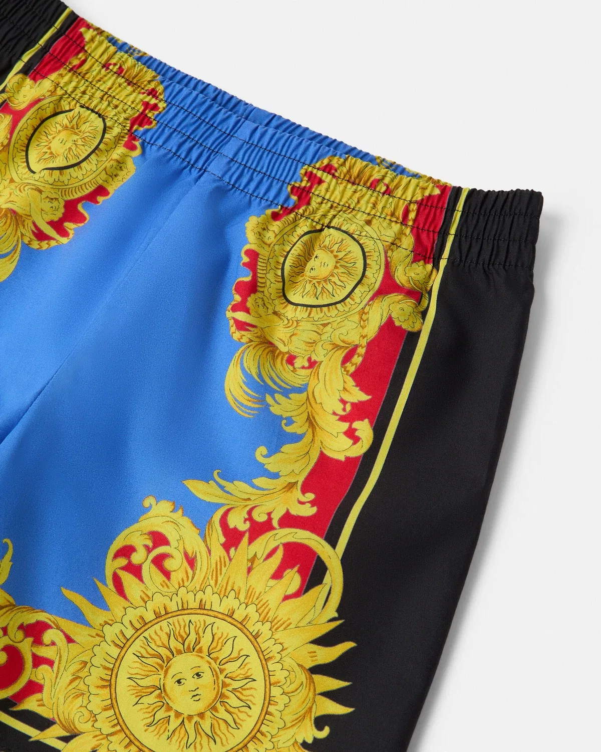 Короткие шорты из хлопкового поплина с принтом для малышей VERSACE, синий — фото 4