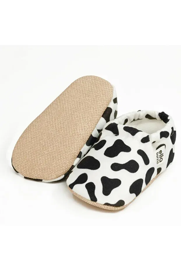 Детские пинетки для новорожденных с принтом Non-Slip sole cow baby booties Ella Bonna, Cow Pattern — фото 3