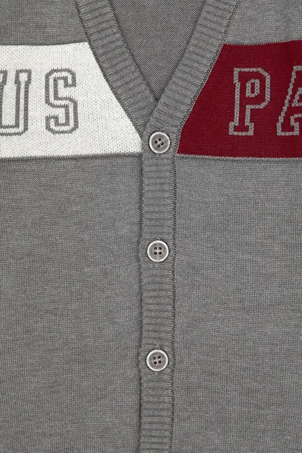 Детский кардиган для мальчиков серый меланж U.S. Polo Assn., Gray Melange — фото 3