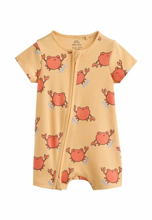 Комплект пижам 3 шт из хлопка и эластана Regular fit Two way zip baby rompers Next Blue Yellow, синий/желтый — фото 2