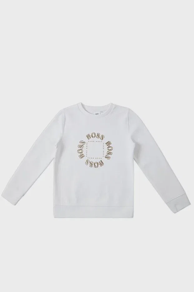 Детские свитшот для девочек хлопковый Hugo Boss, White
