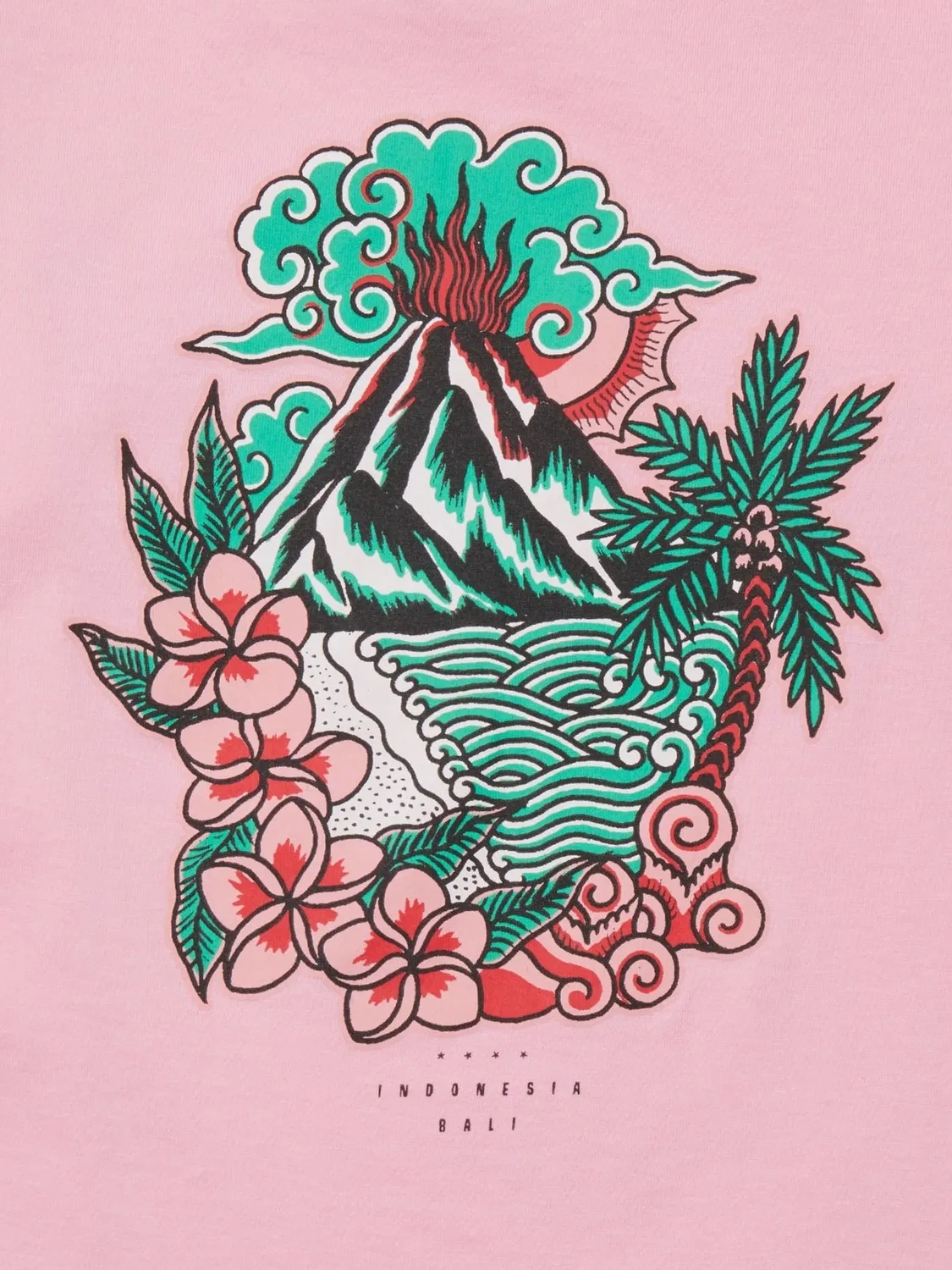 Футболка Mount Agung с графичным принтом Boardies, розовый — фото 3