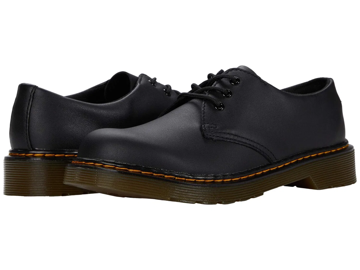 Детские туфли Dr. Martens 1461, с блестящей кожей, Black Softy T