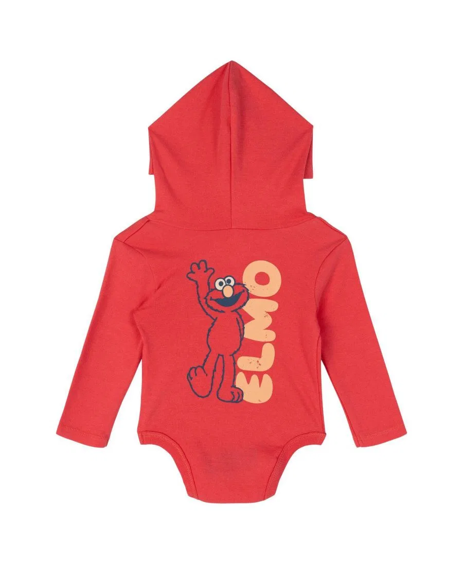Комплект боди с капюшоном с длинным рукавом, 3 предмета Sesame Street, Blue Cream Red — фото 3