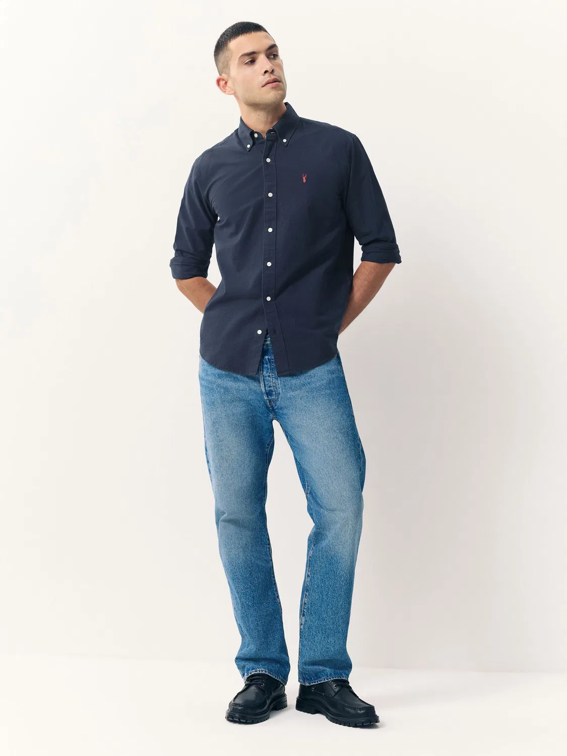 Рубашка оксфордская Slim Fit, Navy Blue Next — фото 3
