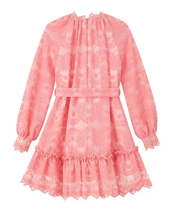 Детское платье для девочек с кружевной вышивкой Kaia Lace Embroidered Marlo Kids, Peach — фото 2