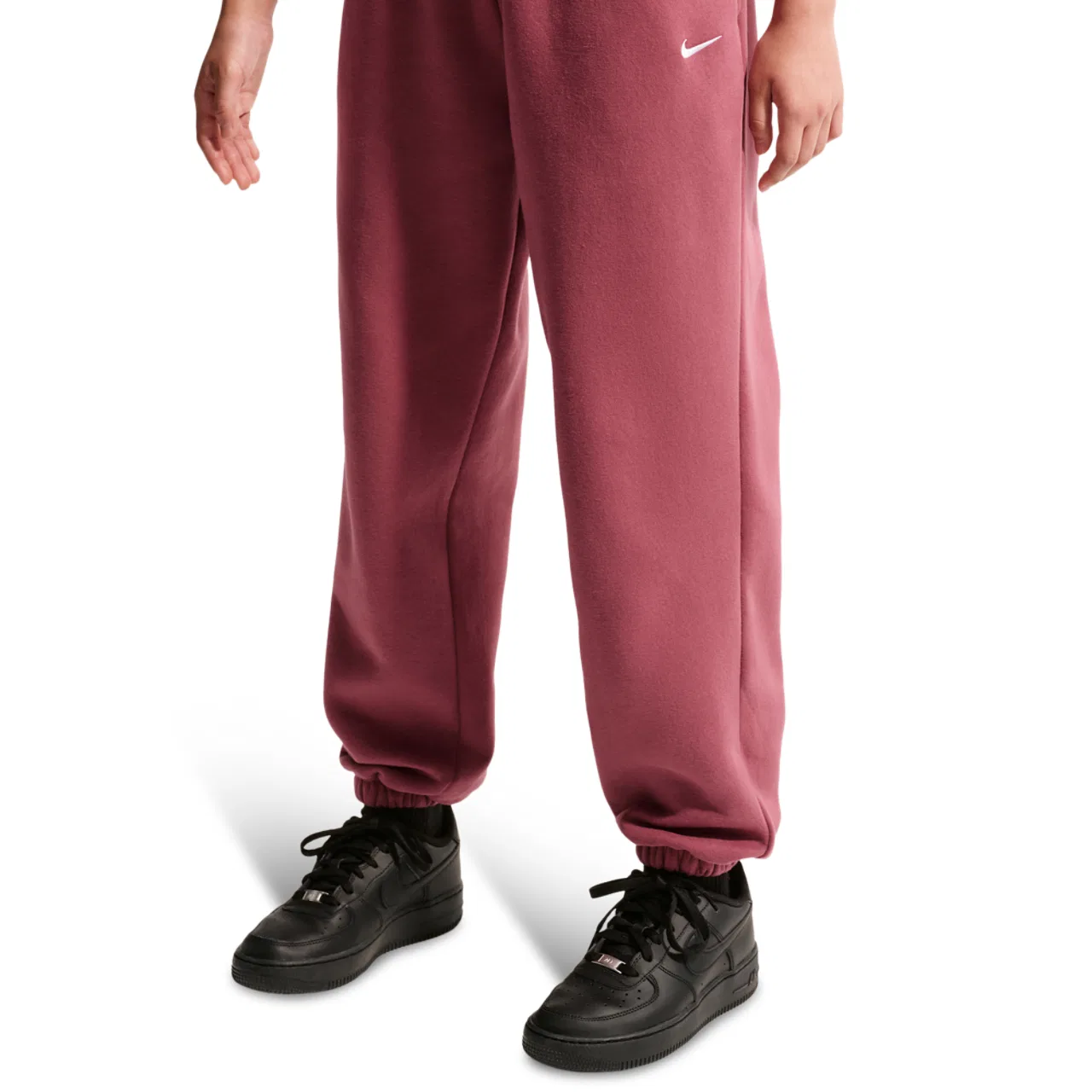 Детские штаны для девочек свободного кроя Nike Studio Fleece, White/Pink Smoke