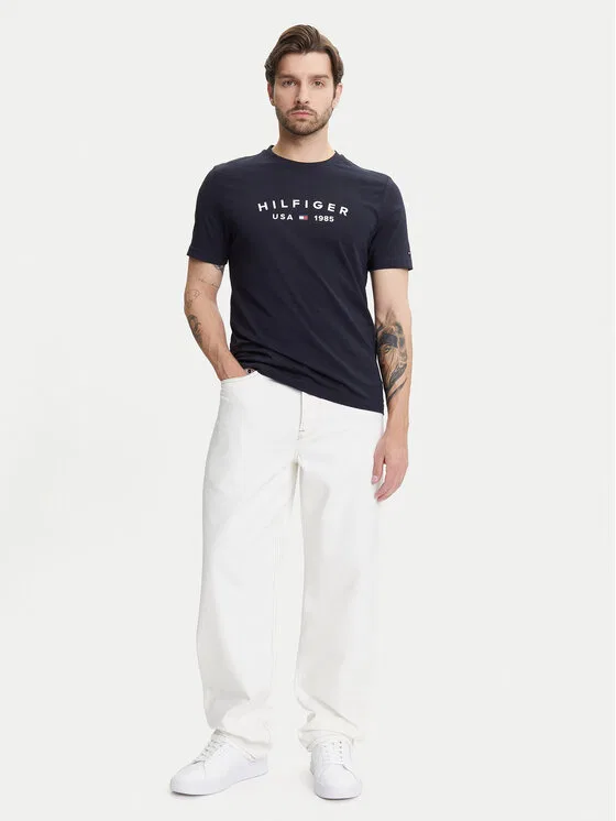 Футболка regular fit Fathers Day Tommy Hilfiger, темно-синий — фото 2