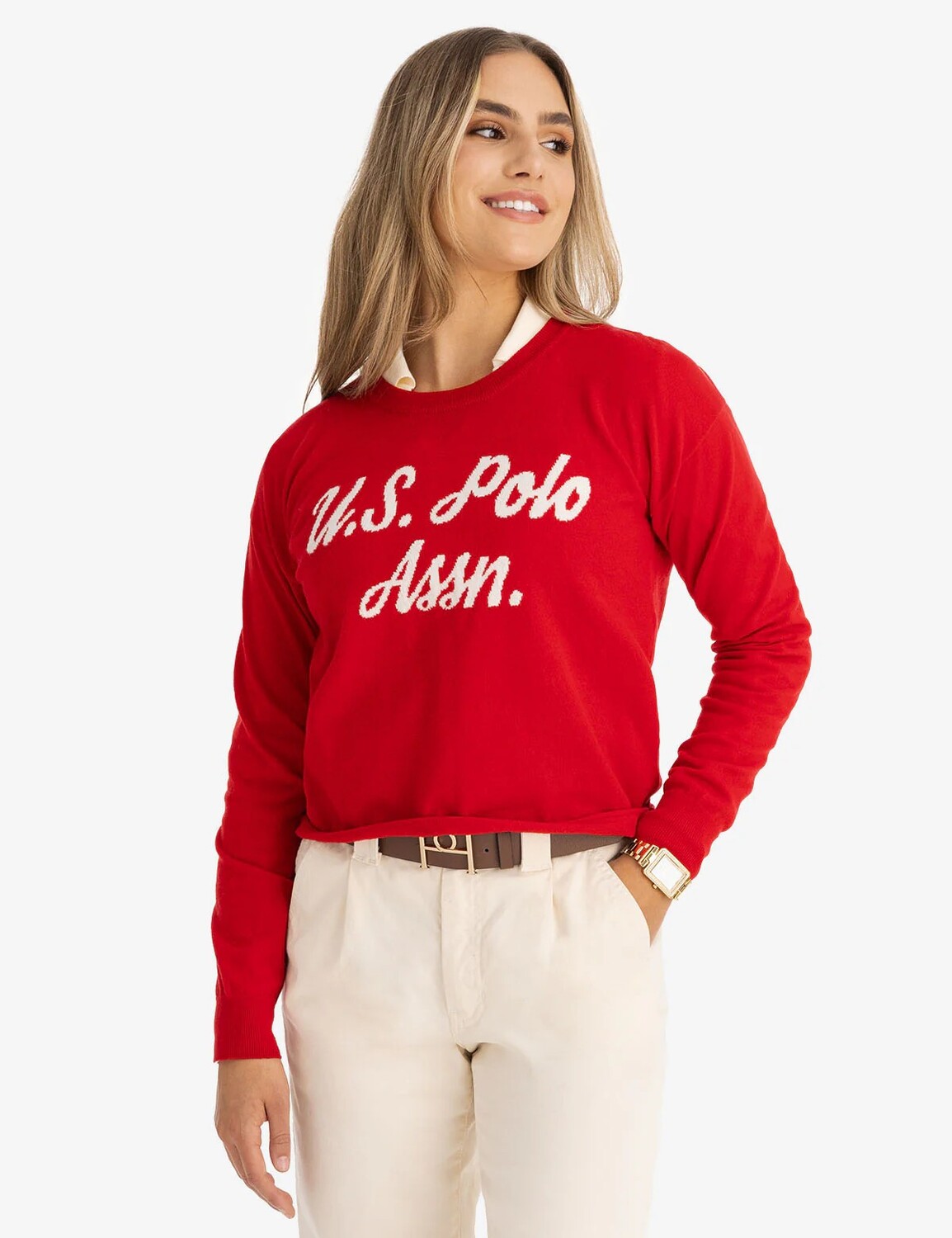 

Свитер U.S. Polo Assn. Uspa Intarsia, красный