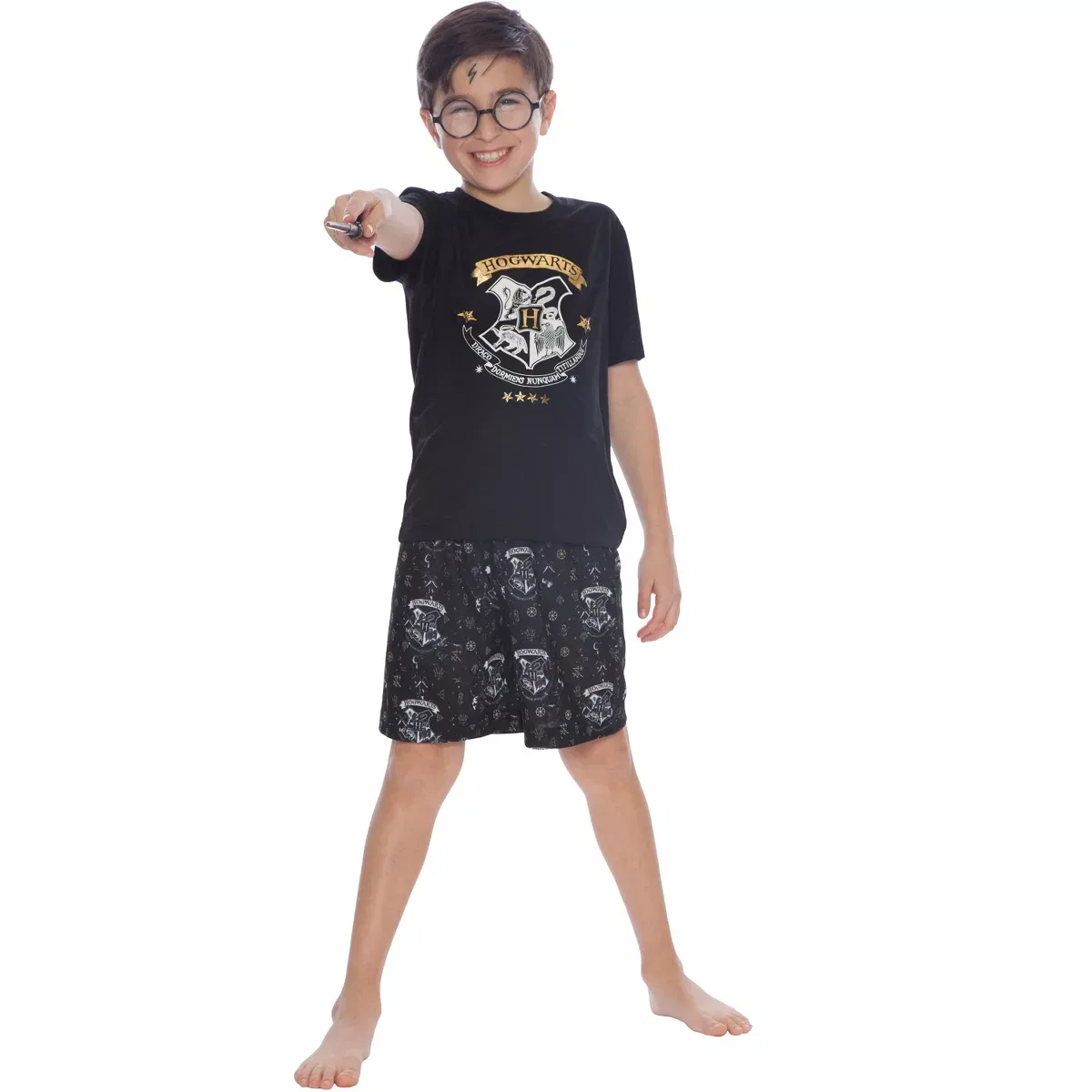 Детский комплект пижам с принтом Harry Potter Boys Little Hogwarts Wizard Crest Pajama Short Set Hogwarts, Hogwarts