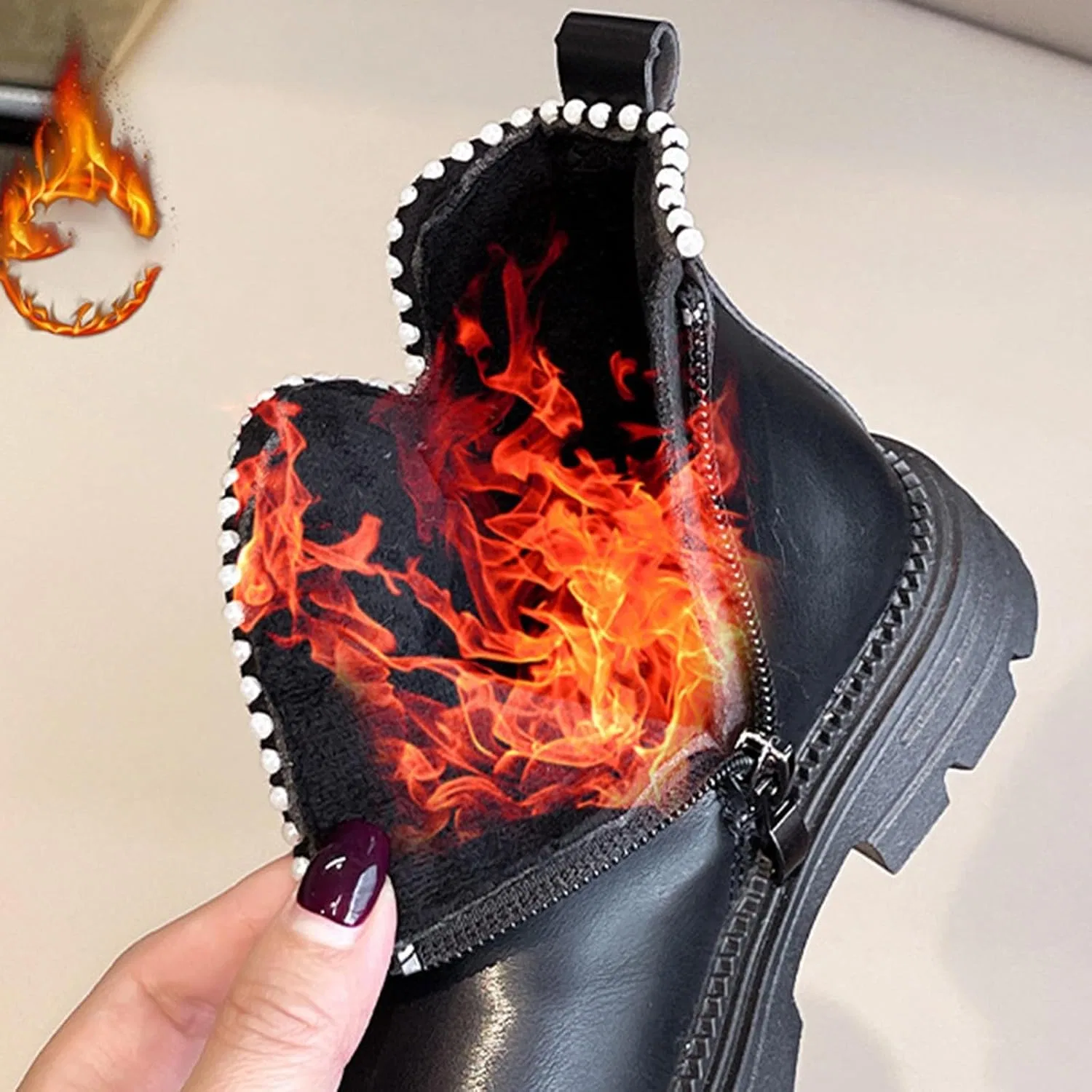Детские зимние сапоги для девочек с мехом SHOPESSA, Black — фото 3