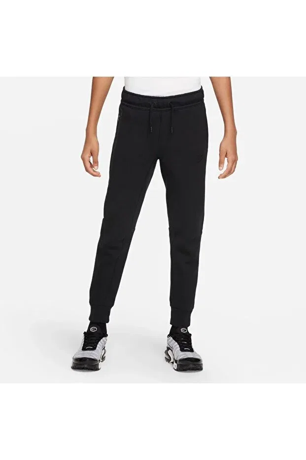 Детские спортивные штаны для мальчиков с эластичным поясом Tech Fleece Nike, Black
