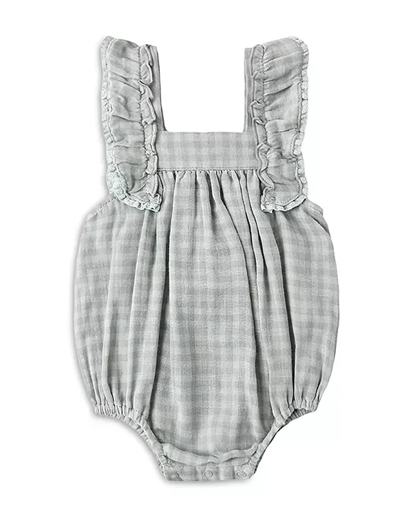 Детский комбинезон для девочек с принтом Maya Gingham Rylee + Cru, зеленый