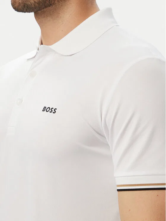 Поло slim fit Game Boss, белый — фото 4