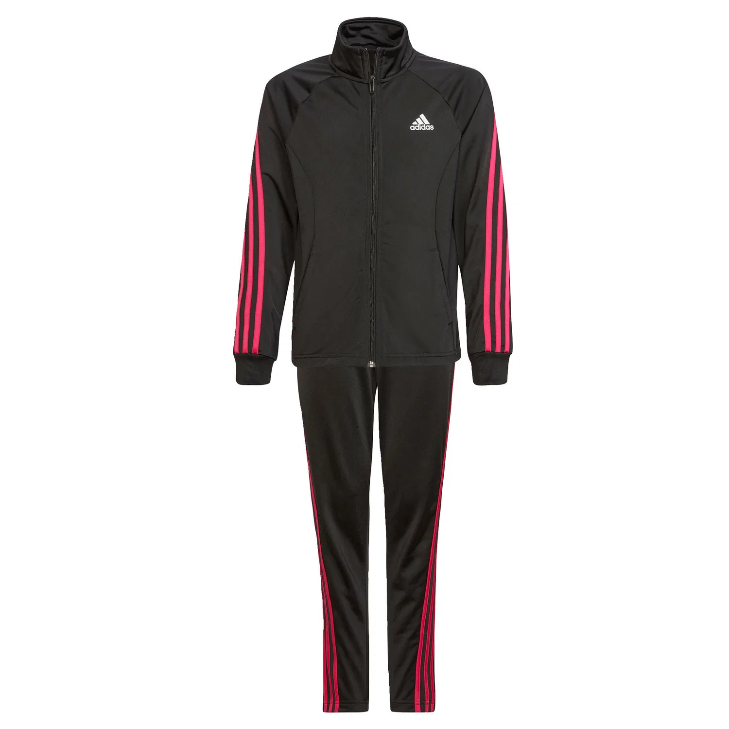 Детский спортивный костюм с принтом 3-Streifen Adidas, Schwarz / Karminrot / Schwarz