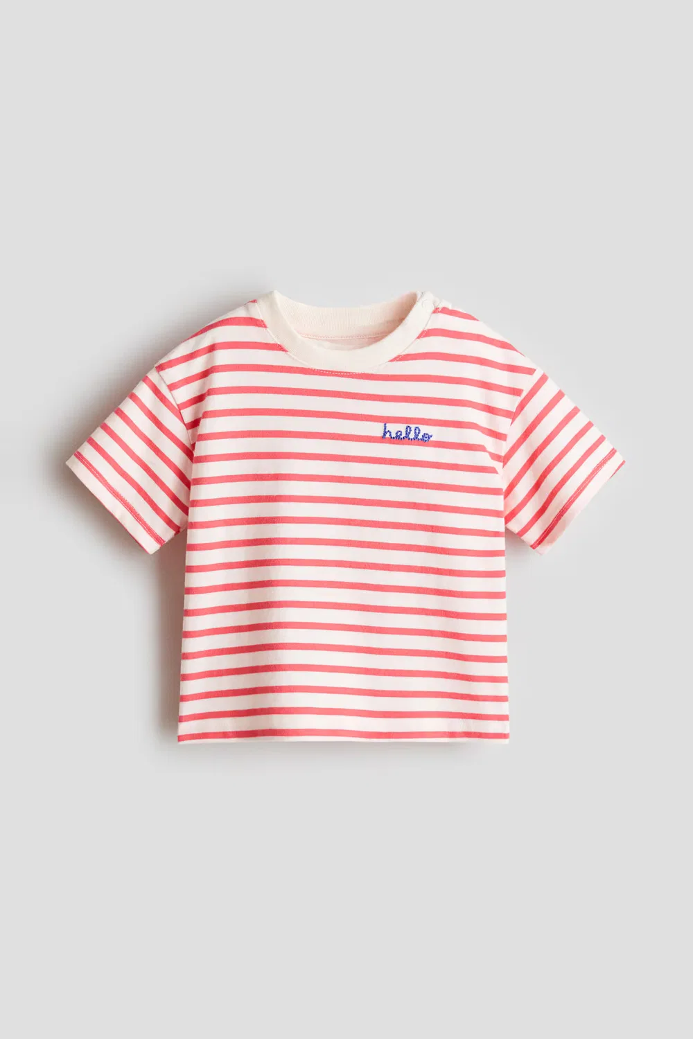 Футболка с вышивкой H&M, Himbeerrosa/Hello