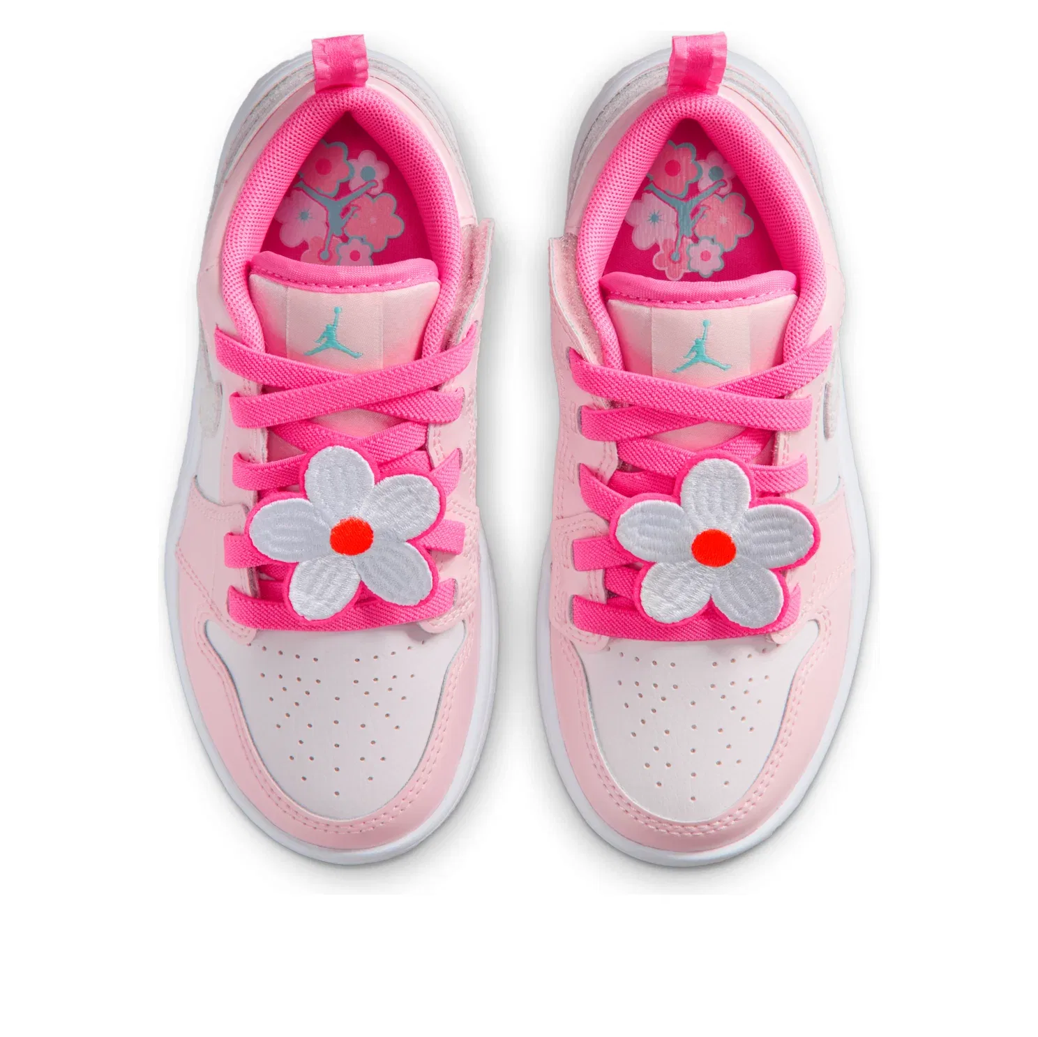 Детские кроссовки с кожаным верхом Air Jordan 1 Low ALT SE Pink Bloom, розовый — фото 2