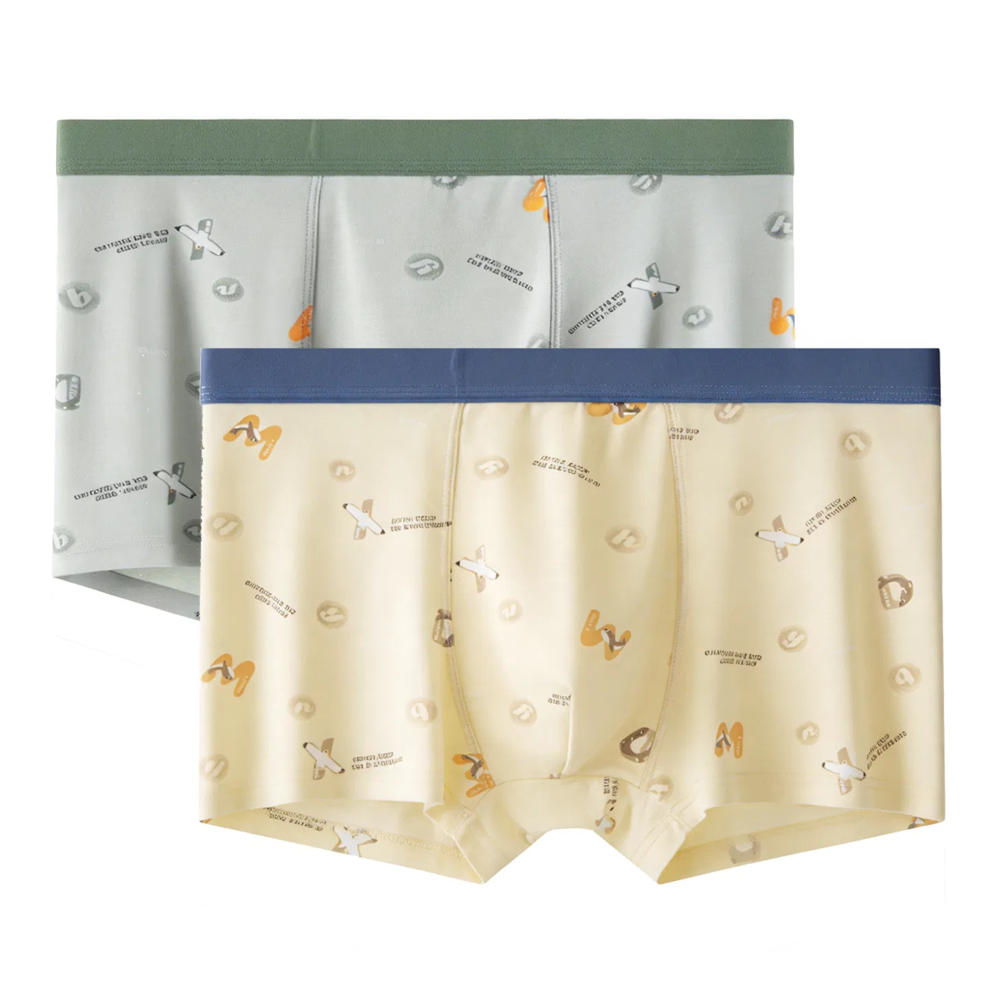 Детские трусы для мальчиков с принтом Red bean, Light Gray Blue — фото 4