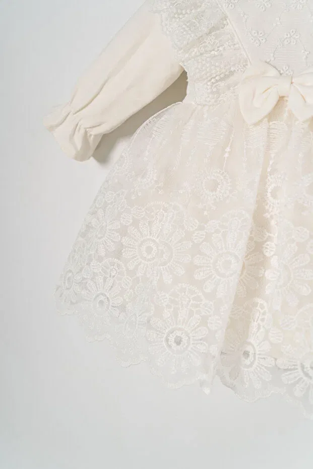 Детское платье для девочек с длинным рукавом Miniday Baby, Ecru — фото 4