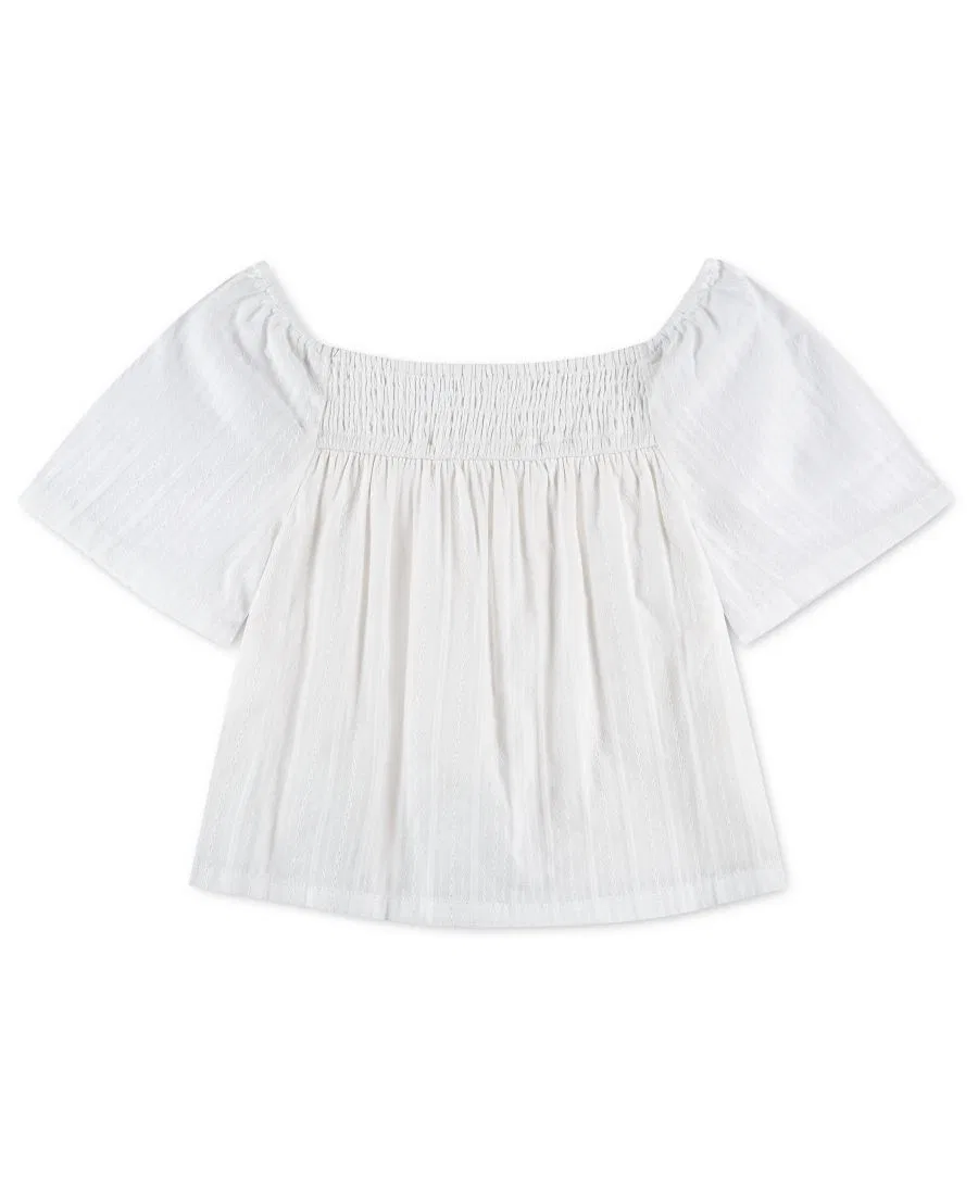 Детское топ для девочек с коротким рукавом Boho Swing Top abercrombie kids, White — фото 2