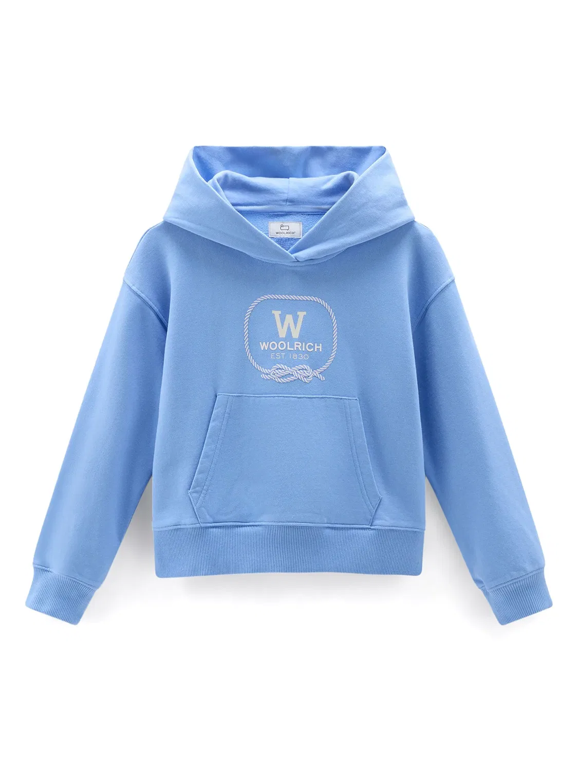 Худи с логотипом из хлопка Woolrich, голубой
