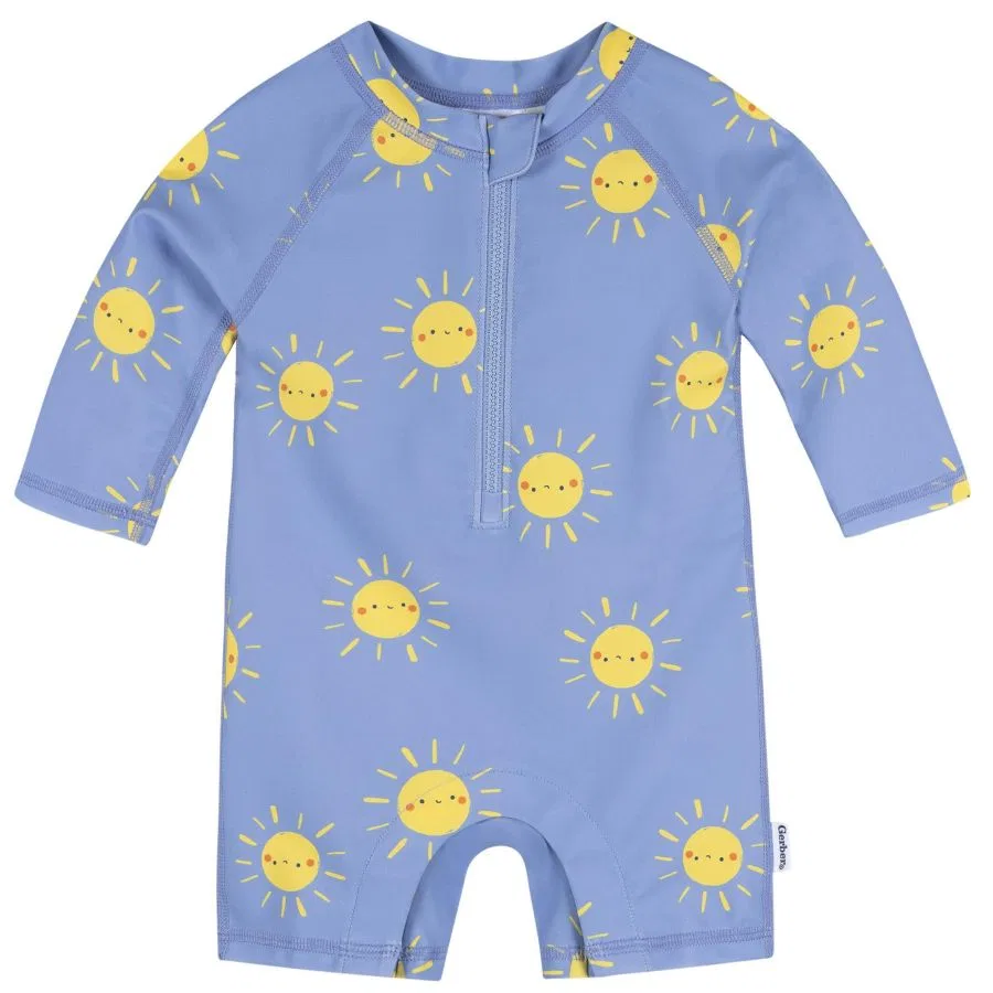 Детский рашгард с длинным рукавом, с принтом Gerber, Sunshine Smiles
