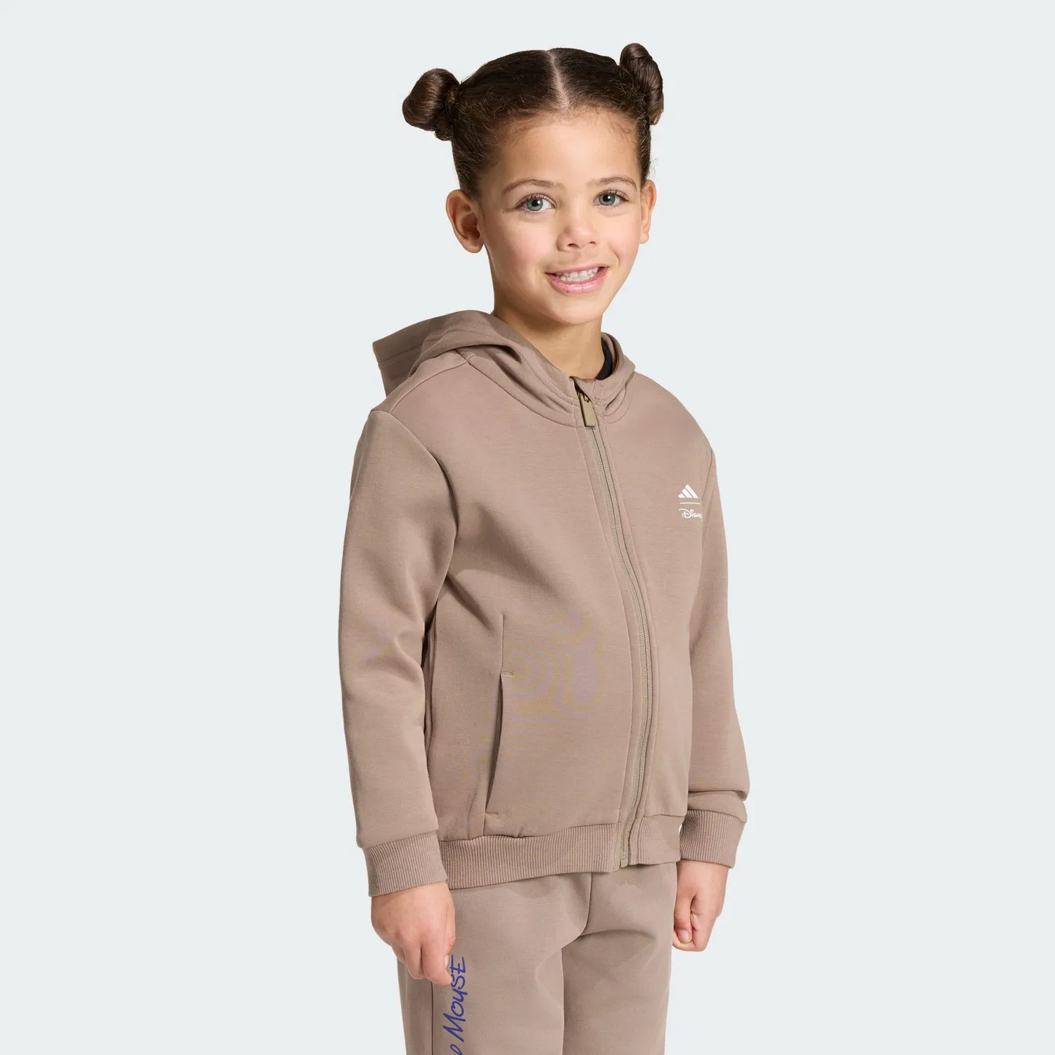 Детская тренировочная куртка с капюшоном Micky Maus Adidas, Khaki Weiss