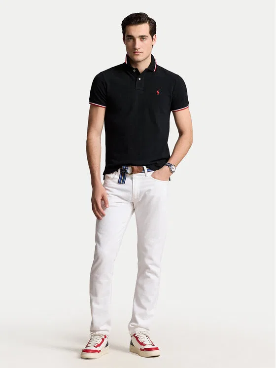 Поло slim fit Ssl Polo Ralph Lauren, черный — фото 2