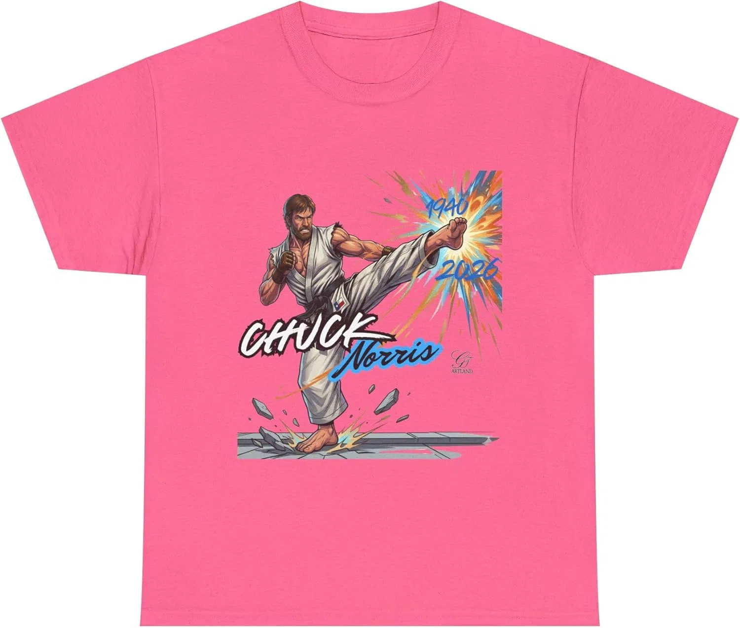 Футболка с принтом Karate Fighter Kick, GT Artland, Safety Pink