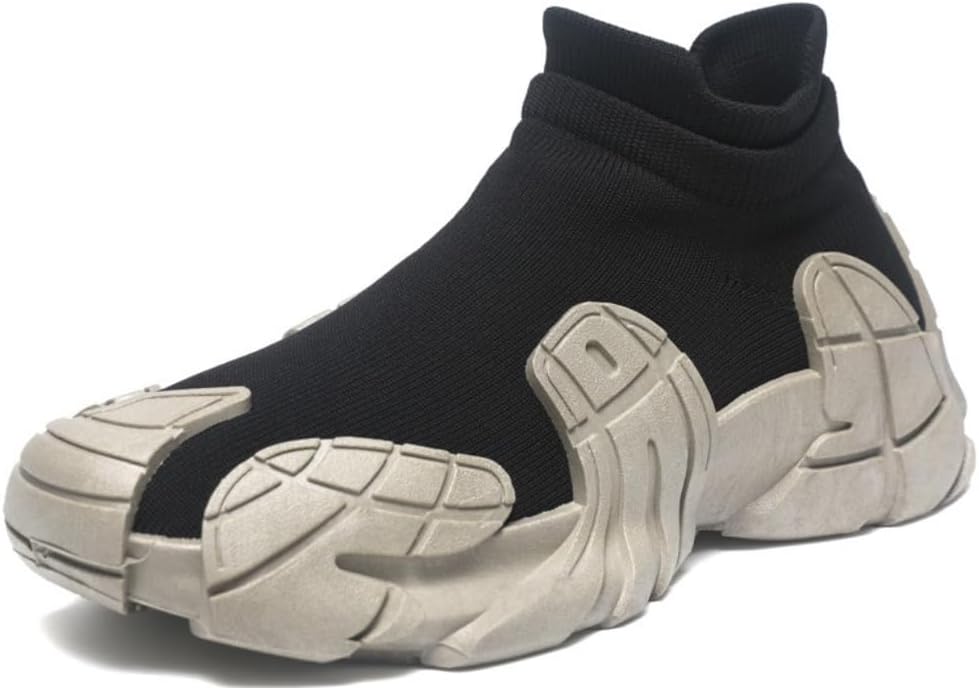 

Мужские легкие высокие кроссовки повседневные дышащие трикотажные спортивные обувь с сеткой, мягкой подошвой для ходьбы Lexamen, черный