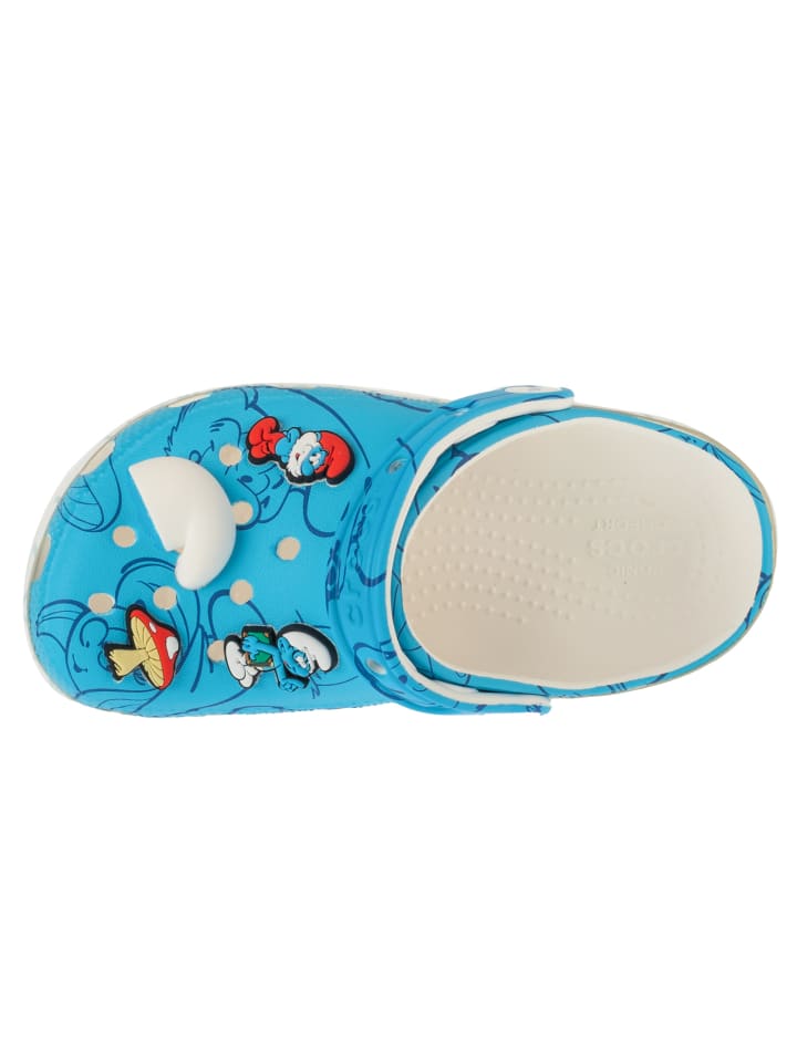 Детские сабо Crocs Classic Smurfs синего цвета — фото 3