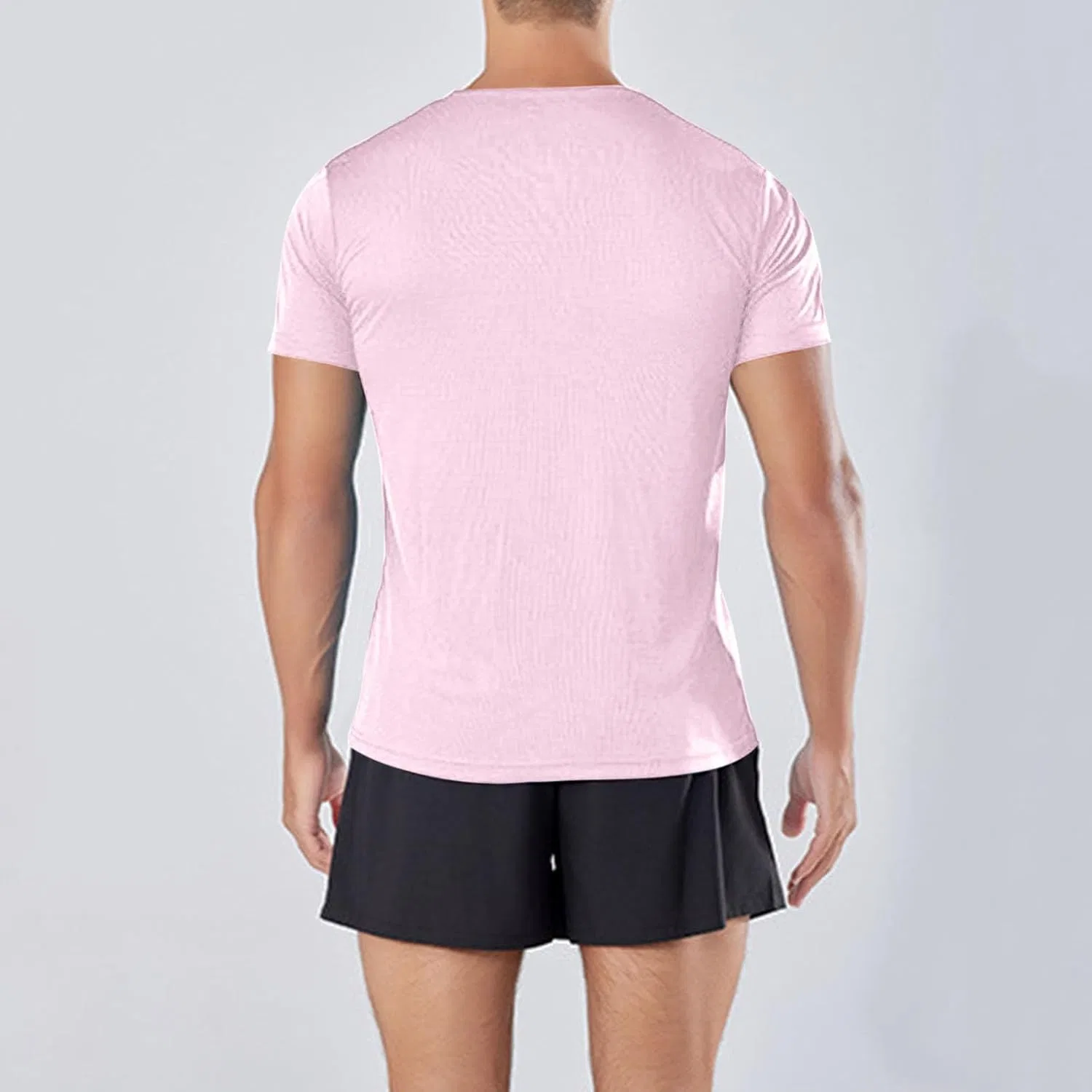 Мужская футболка Athletic T-Shirts, быстросохнущая, A01 Pink — фото 3