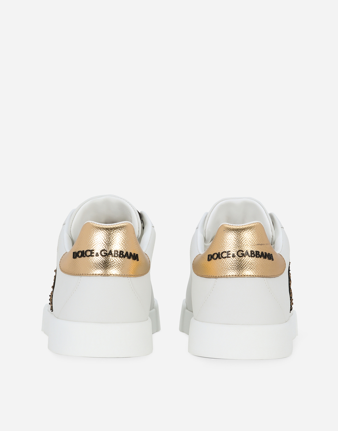 Кожаные кроссовки portofino из наппы с нашивкой в виде короны Dolce & Gabbana, мультиколор — фото 3