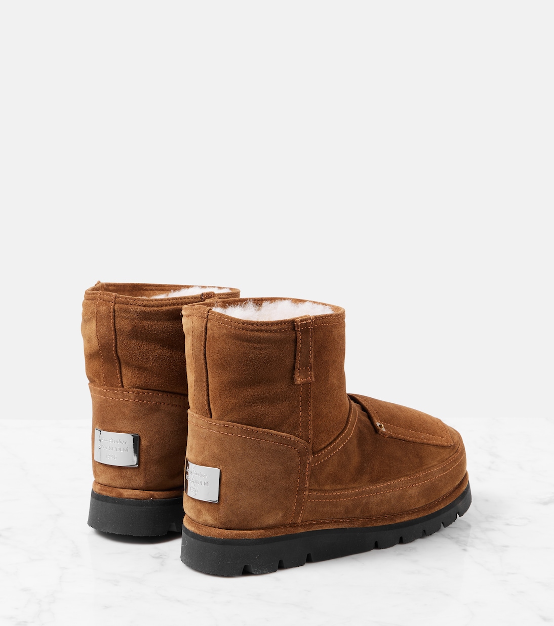 Ботильоны из кожи с подкладкой из овчины Acne Studios, Tobacco Brown — фото 2