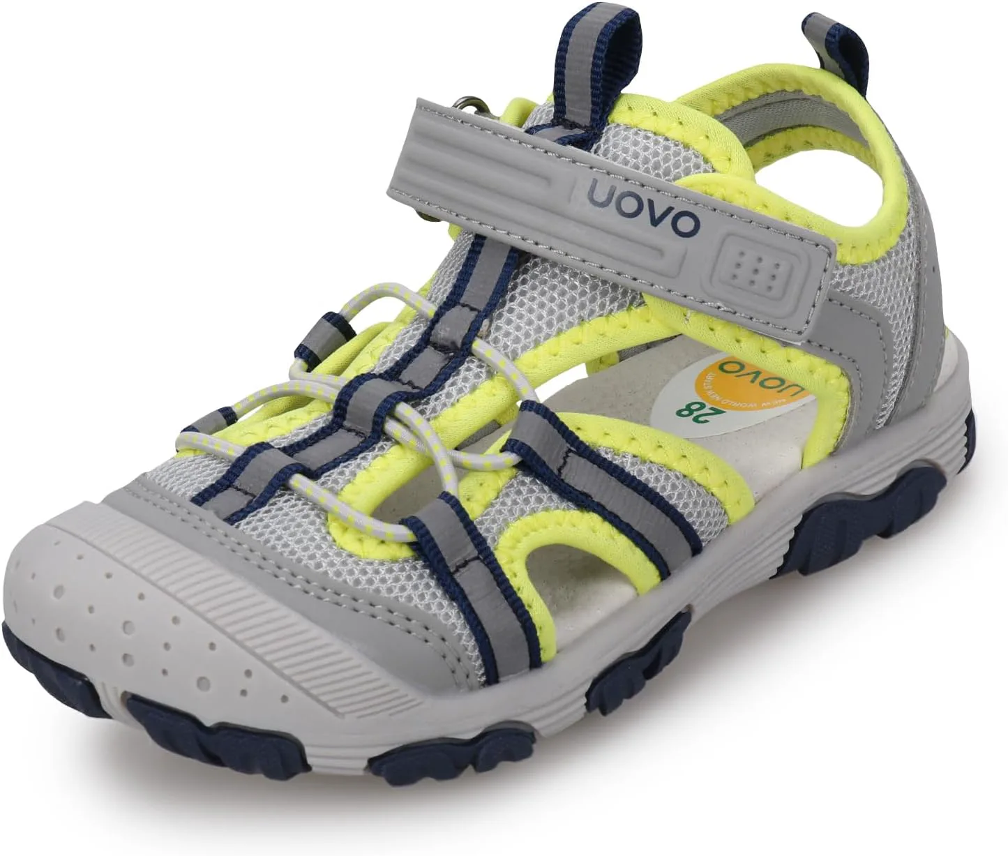 

Сандалии для мальчиков UOVO, детские сандалии, походные спортивные с закрытым носком, пляжные летние сандалии для мальчиков, быстросохнущие, противоскользящие, серый/зеленый