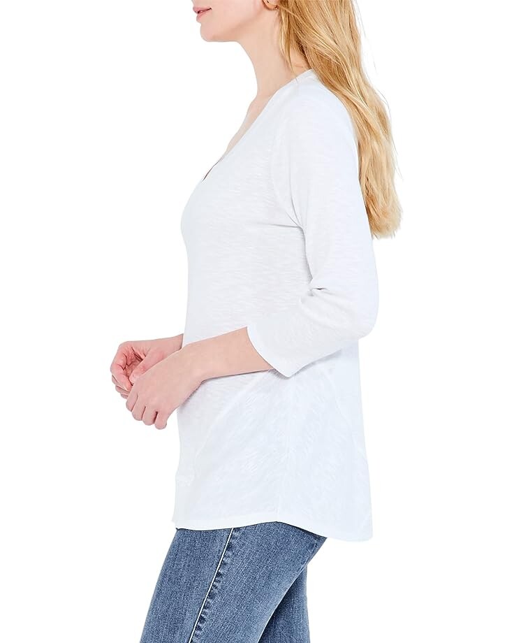 

Футболка NIC+ZOE 3/4 Sleeve Drape V Tee, цвет Paper White