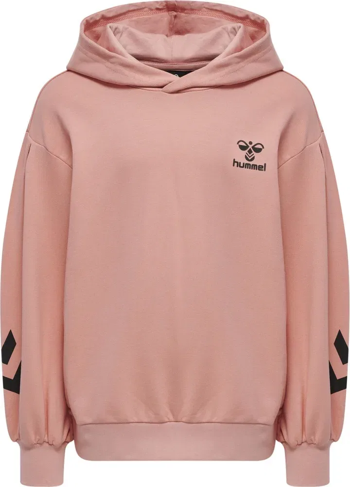 Капюшонный свитшот детский, хлопковый, Hummel, розовый — фото 3