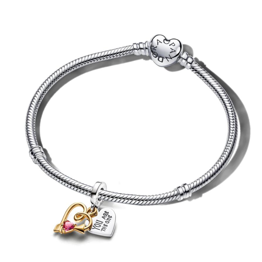 

Подарочный набор Pandora Arrow of Love Bracelet and Engravable Charm Set, стерлинговое серебро