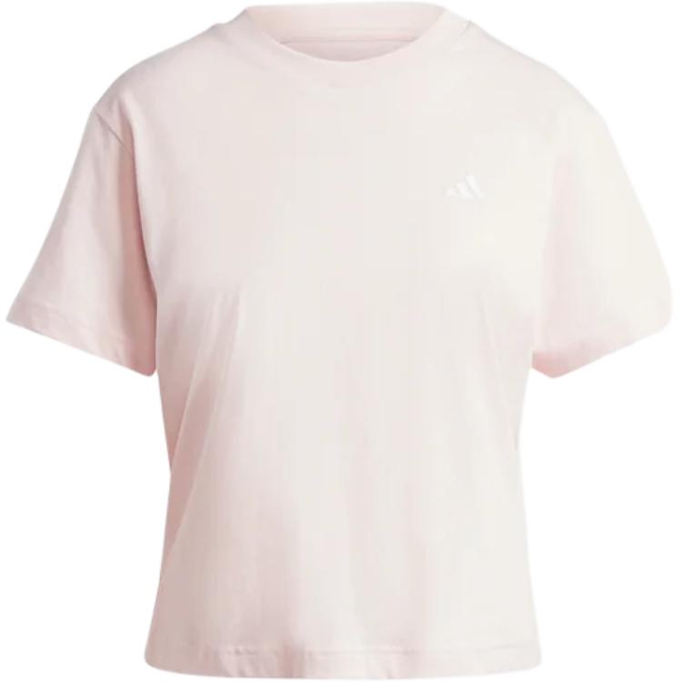 Женская футболка Essentials с маленьким логотипом песочный Adidas, розовый — фото 3