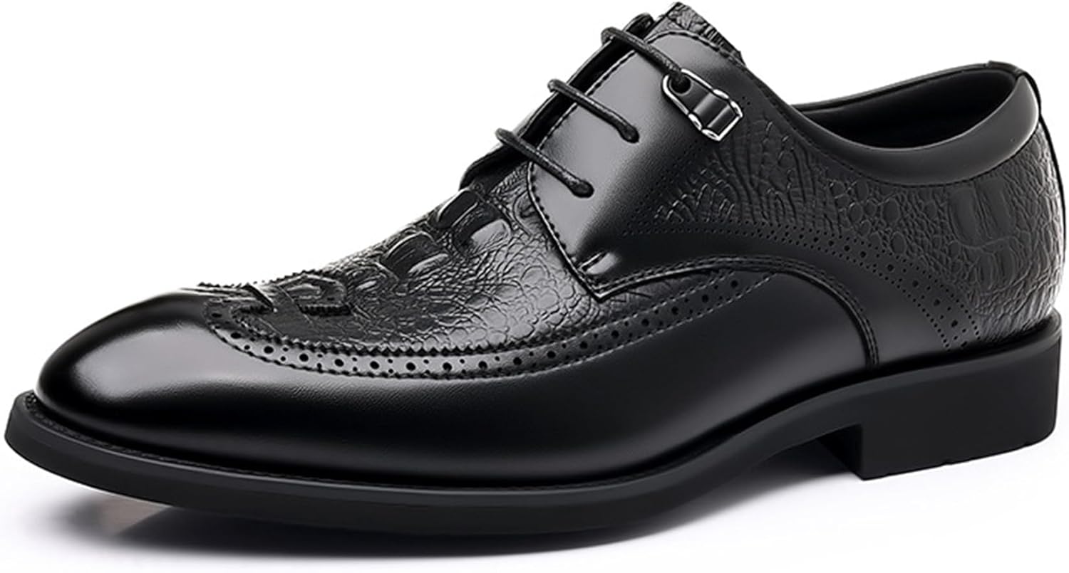 

Мужские классические туфли ADMLZQQ с шнуровкой, оксфорды с простым носком, современные формальные кожаные туфли для мужчин, черный