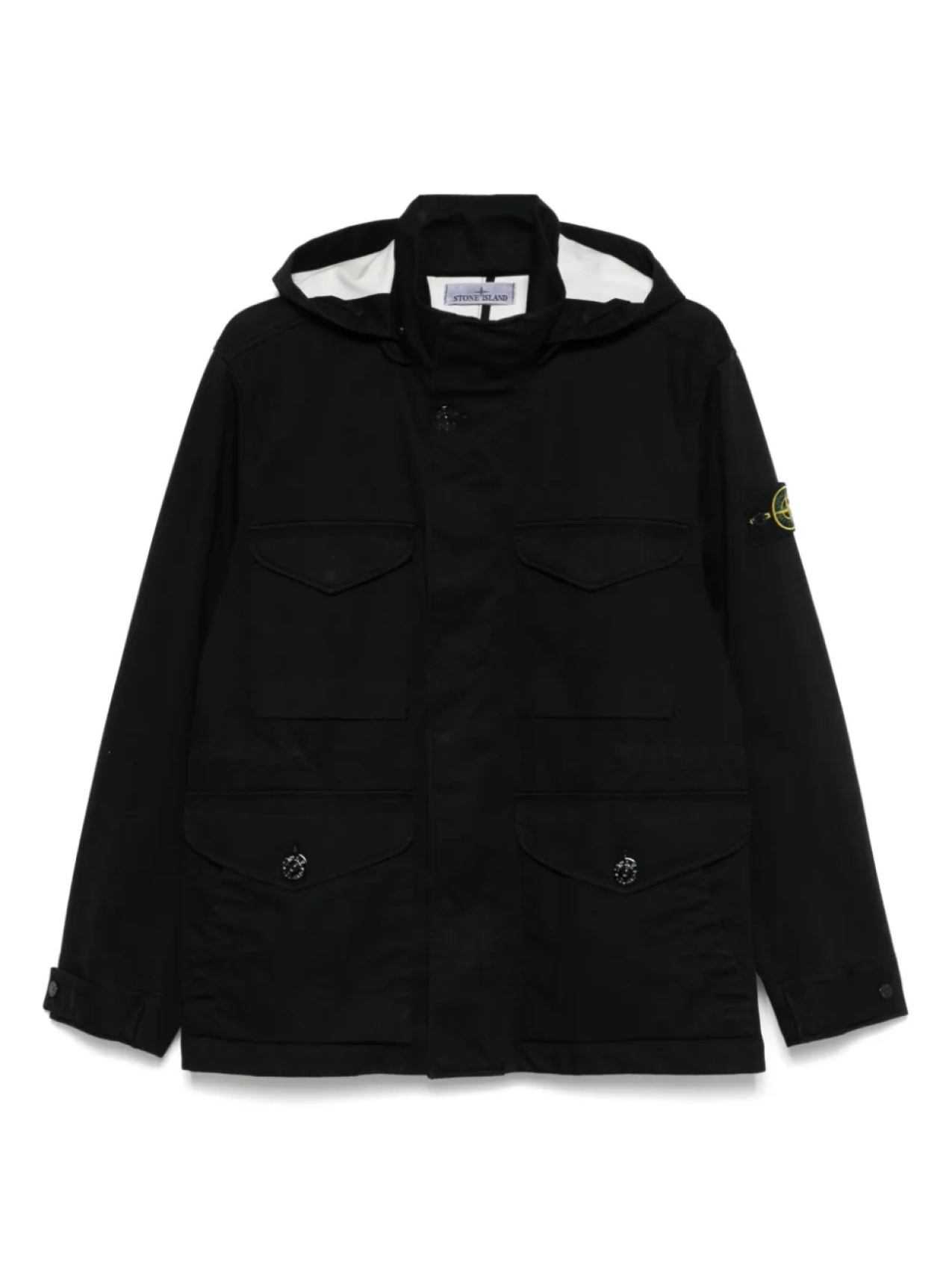 

Stone Island куртка с капюшоном и нашивкой Compass, черный