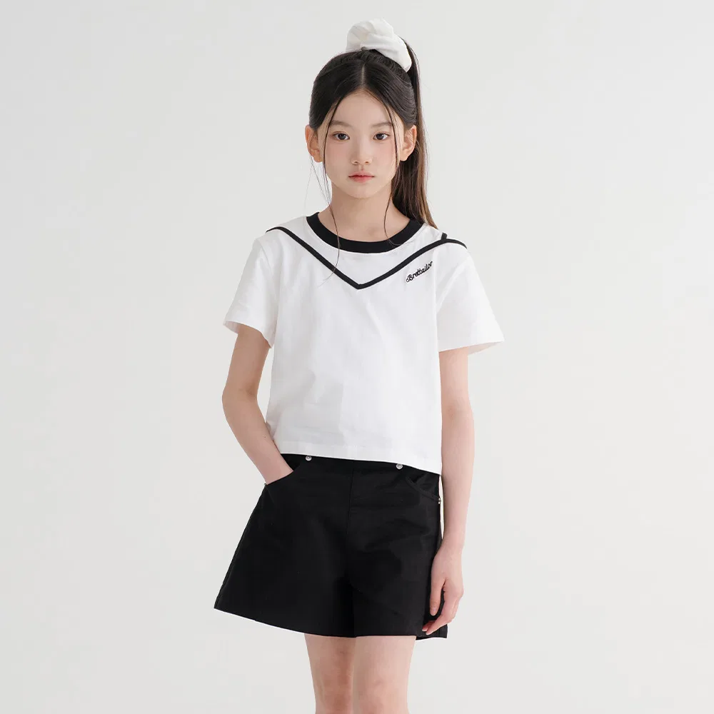 Детские летние твиловые шорты Sculpt Line чёрного цвета от Brettailor — фото 3