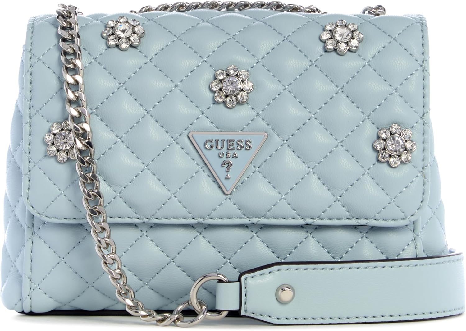 

GUESS женская мини-сумка Everlee через плечо с отстегивающимся клапаном, Misty Blue