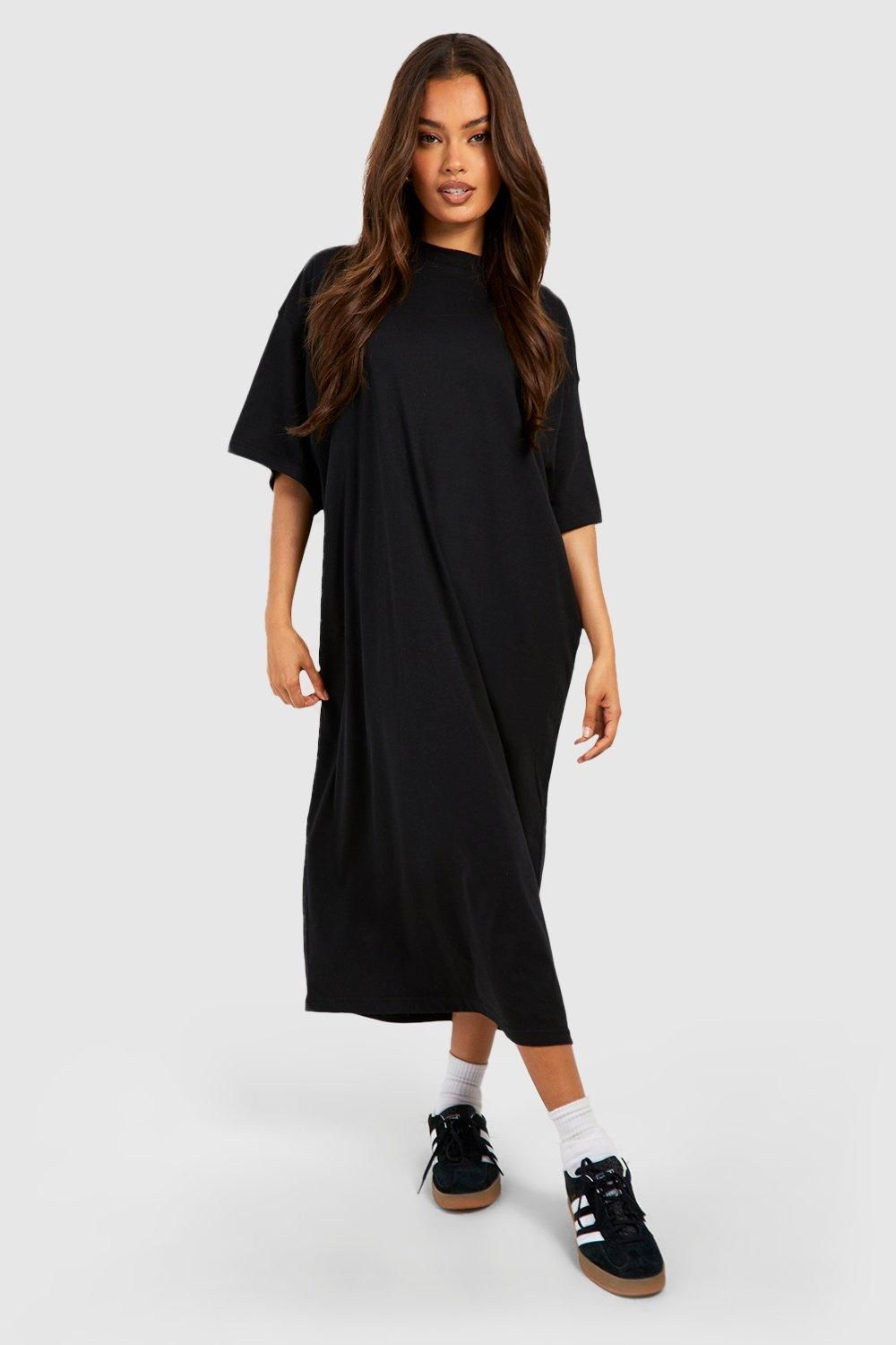 

Платье-футболка Boohoo оверсайз, черный