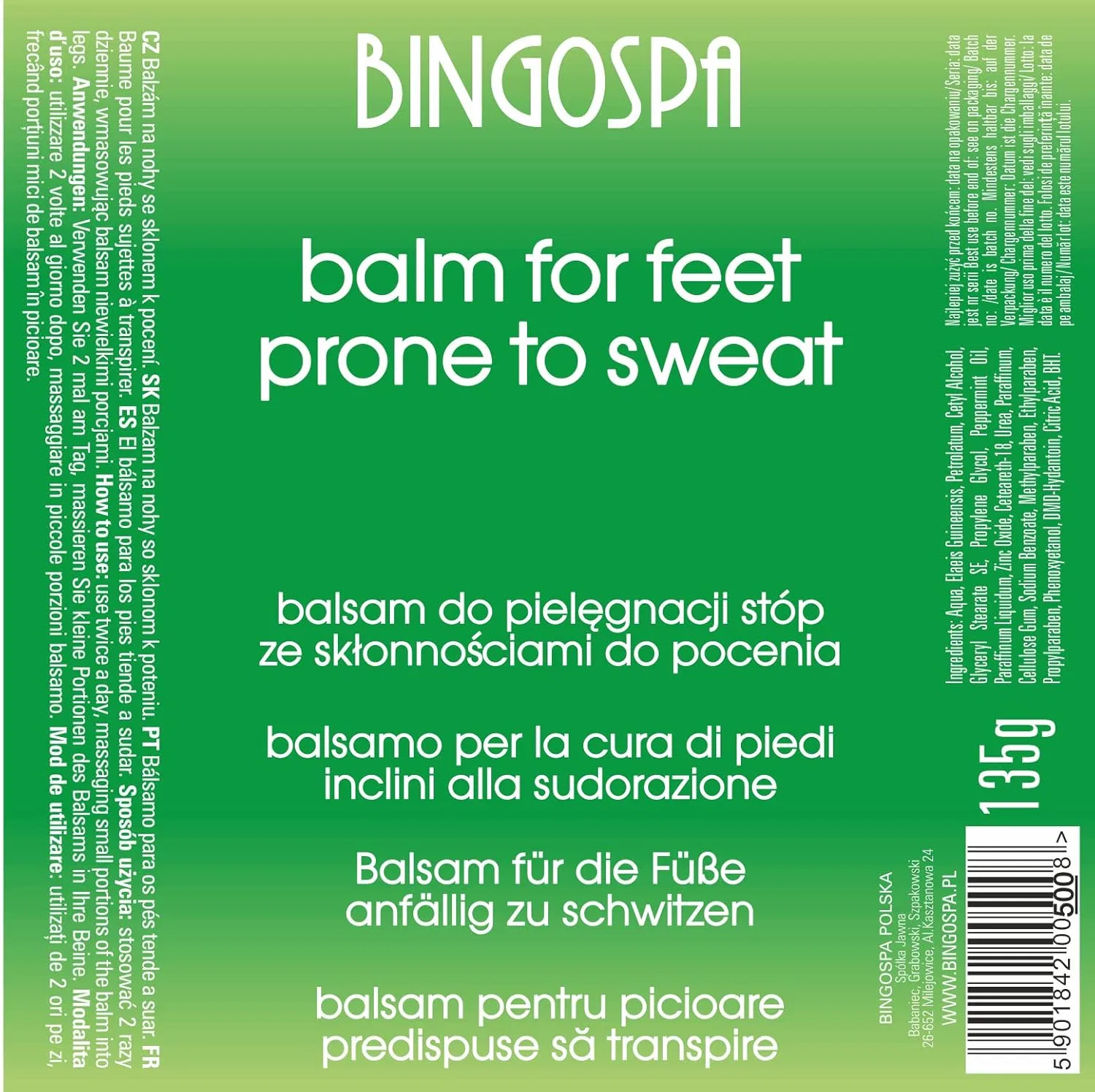 Бальзам для ног BINGOSPA 135 г от пота, боли и отеков Bingospa — фото 2