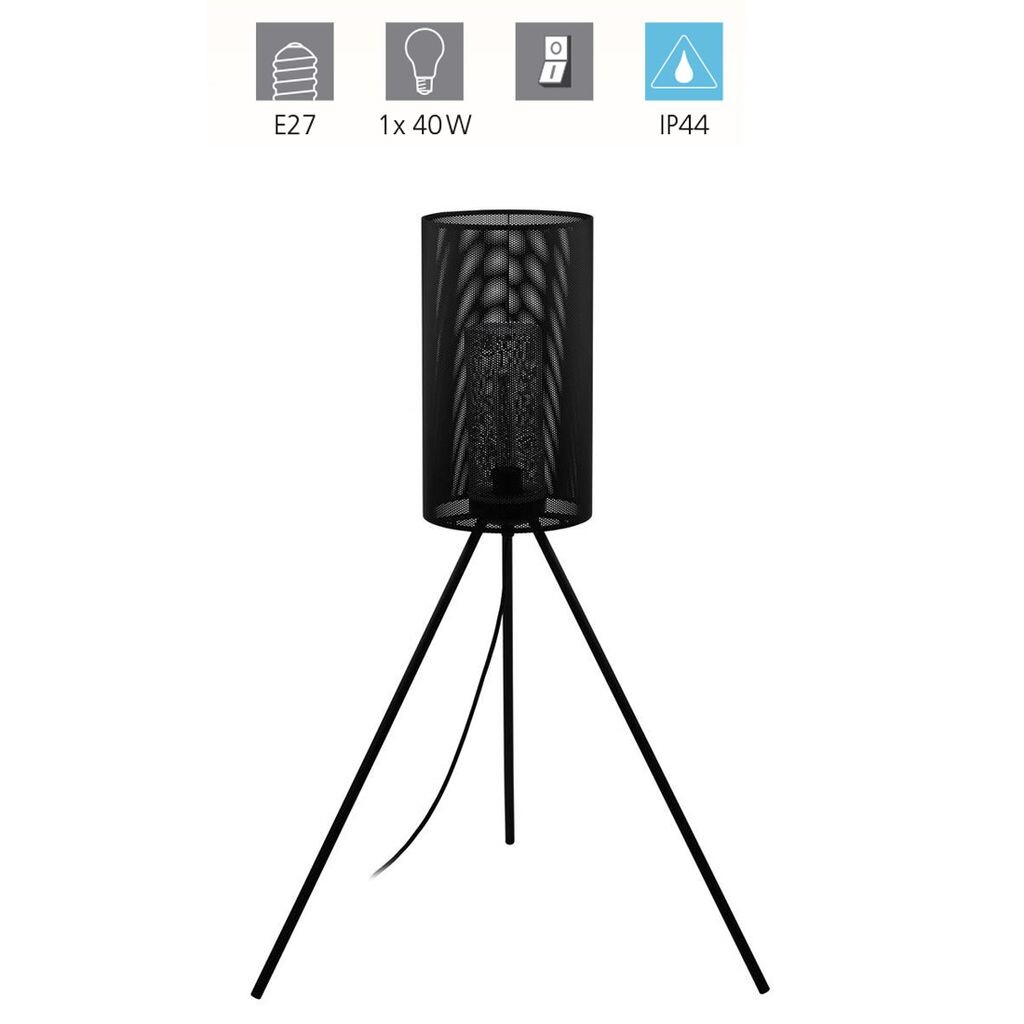 

Торшер LADUNARA черный E27 1X40W В:117см Ø:25см с вкл./выкл. IP44 EGLO